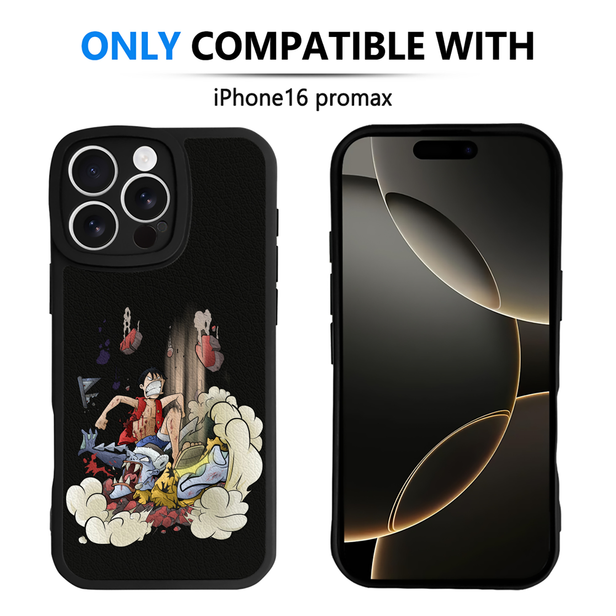 （画像用） ワンピース モンキー・D・ルフィ ONE PIECE Monkey D. Luffy 【iPhone 16シリーズ対応】シリコンスマホケース（レザー調） 材質：シリコン